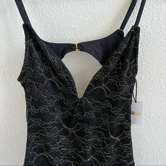 NWT Amuse Society Azalea Bodysuit Black Lace Medium - Picture 3 of 16